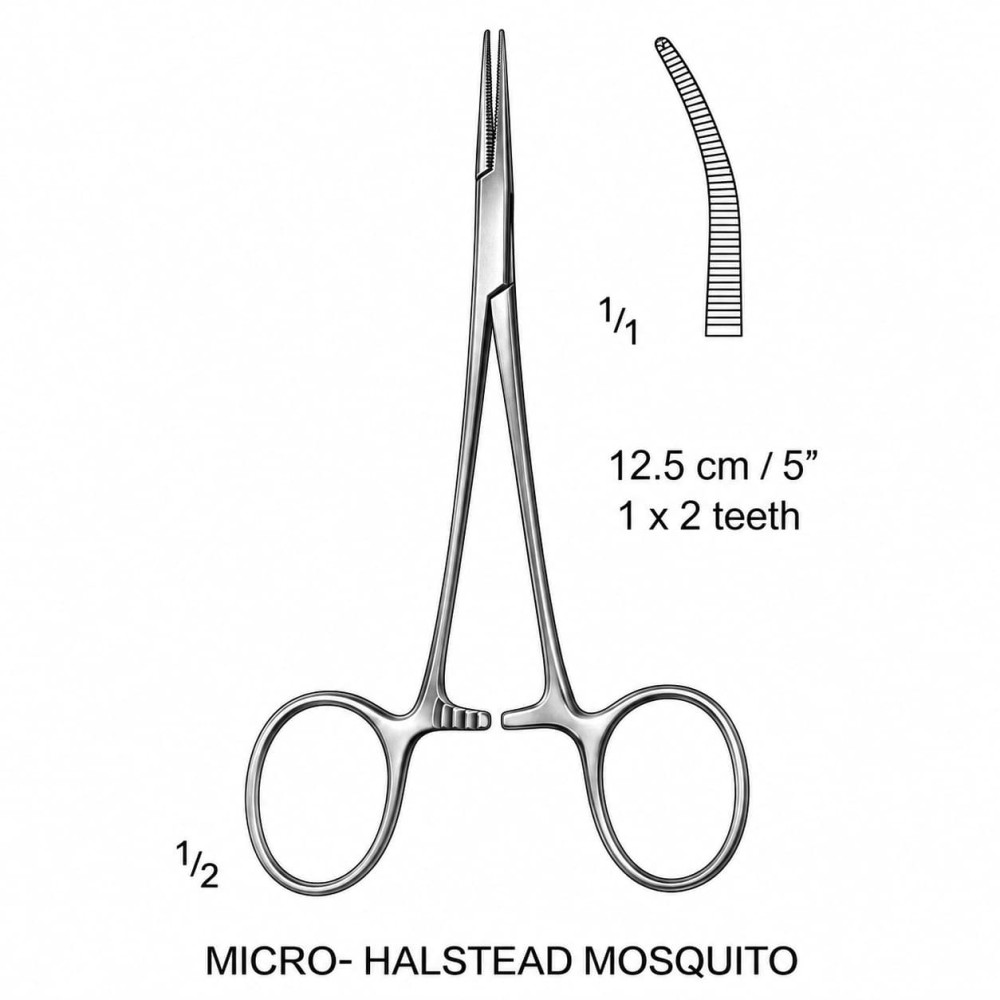 Micro-Halsted Mosquito Forceps