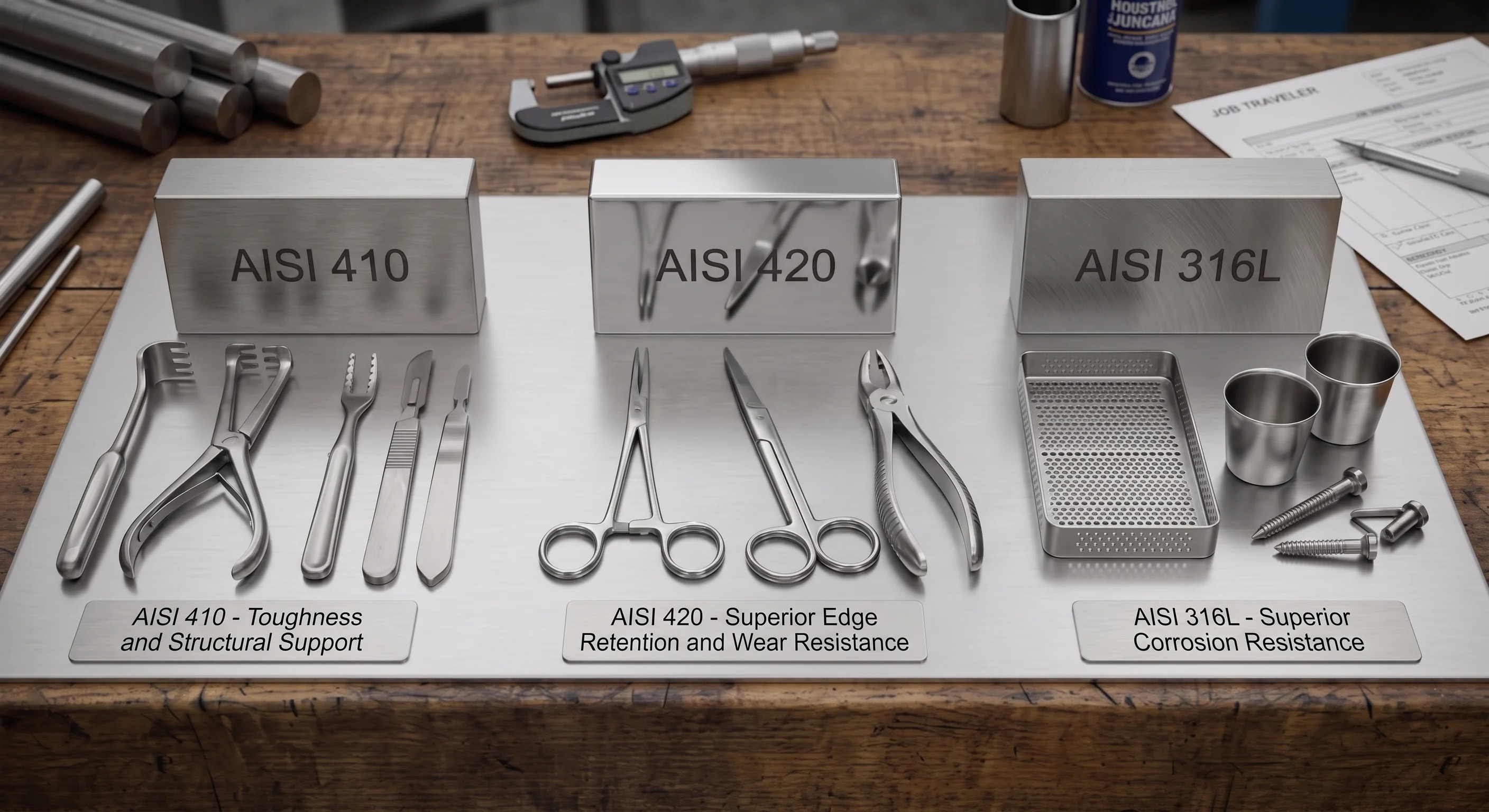Surgical Stainless Steel Grades Comparison: AISI 410 vs 420 vs 316 Stainless Steel for Hospital Sourcing