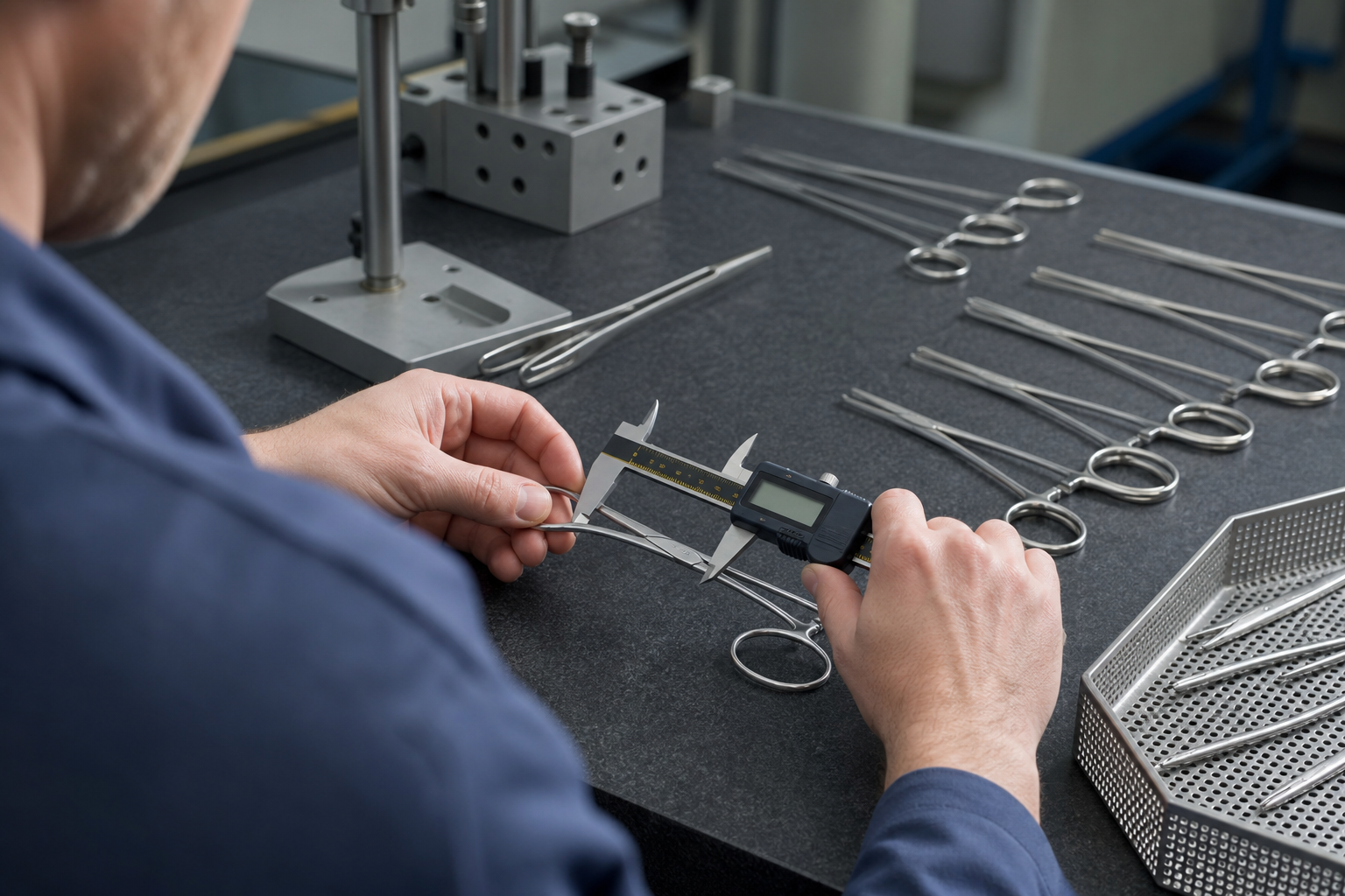 Medical instrument manufacturing and measuring process