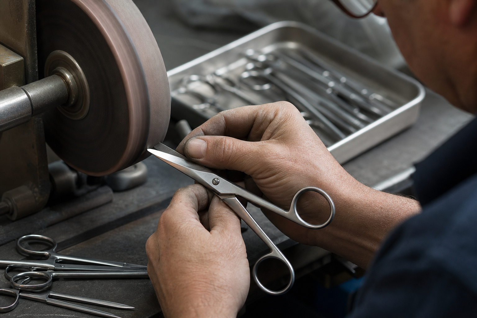 Surgical instrument grinding and fitting